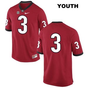 Youth Georgia Bulldogs NCAA #3 Roquan Smith Nike Stitched Red Authentic No Name College Football Jersey RFP6554XV
